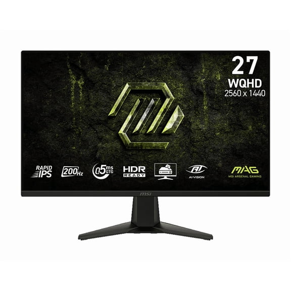 MSI MAG 275QF E20 27" WQHD (2560 x 1440) Flat Gaming Monitor, 200Hz, 0.5ms, Rapid IPS, AI Vision, HDR Ready
