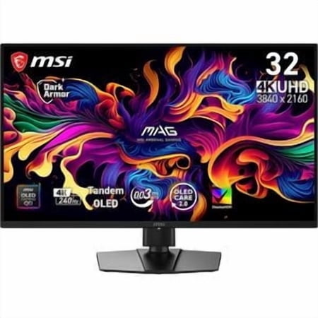 MSI MAG 321UP QD-OLED X24 32" Class 4K UHD Gaming OLED Monitor - 16:9 - Metallic Black - 31.5" Viewable - Quantum Dot OLED - 3840 x 2160 - 1.07 Billion Colors - Adaptive Sync/FreeSync Premium Pro/G...