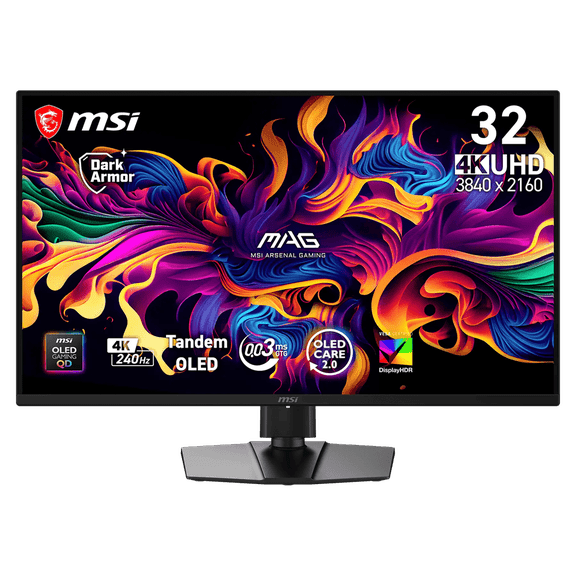MSI MAG 321UP QD-OLED X24 32" Class 4K UHD Gaming OLED Monitor - 16:9 - Metallic Black - 31.5" Viewable - Quantum Dot OLED - 3840 x 2160 - 1.07 Billion Colors - Adaptive Sync/FreeSync Premium Pro/G...