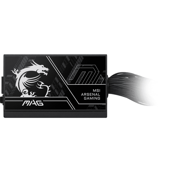 MSI MAG A650BN PCIE5, Non-Modular Compact Gaming 650W Power Supply, 80+ Bronze, ATX 3.1 & PCIe 5.1 Ready, Low-Noise Fan, Embossed Jacket Cables, 5 Year Warranty