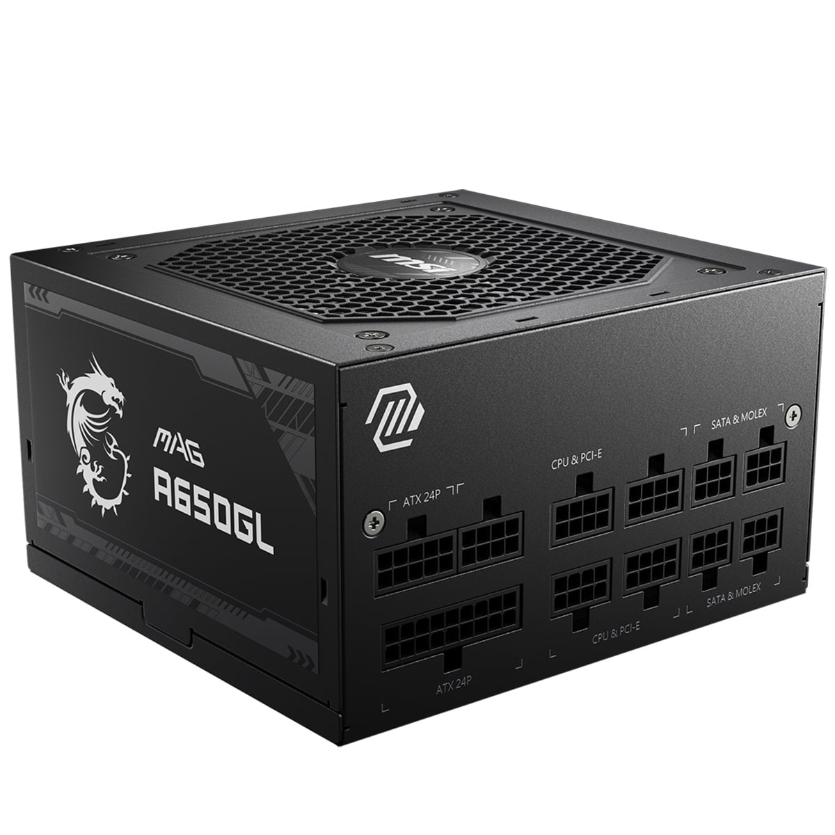 MSI MAG A650GL 650W Power Supply - Internal - 5 V DC, 3.3 V DC, 12 V DC, -12 V DC Output - 650 W - 4 +12V Rails - 1 Fan(s) - NVIDIA SLI Supported - 90% Efficiency