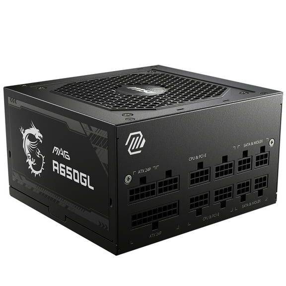 MSI - MAG A650GL, 80 GOLD Fully Modular Gaming PSU, 650W Power Supply, 10 Year Warranty