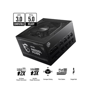 MSI MAG A850GL PCIE 5.0 850W Fully Modular Gaming PSU, ATX 3.0