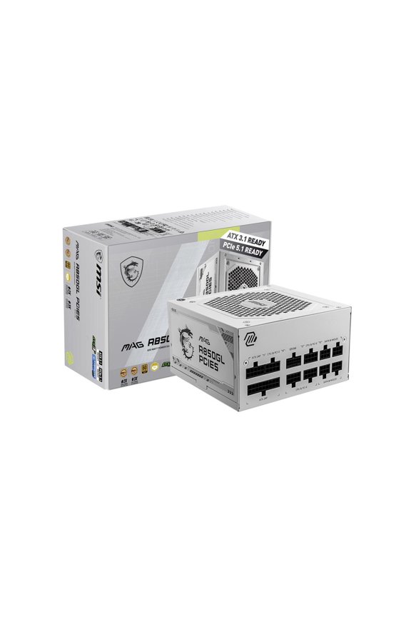 - MAG A850GL PCIE5 WHITE 5.0, 80 GOLD Fully Modular Gaming PSU, 12VHPWR Cable, ATX 3.0 Compatible, 1250W Power Supply