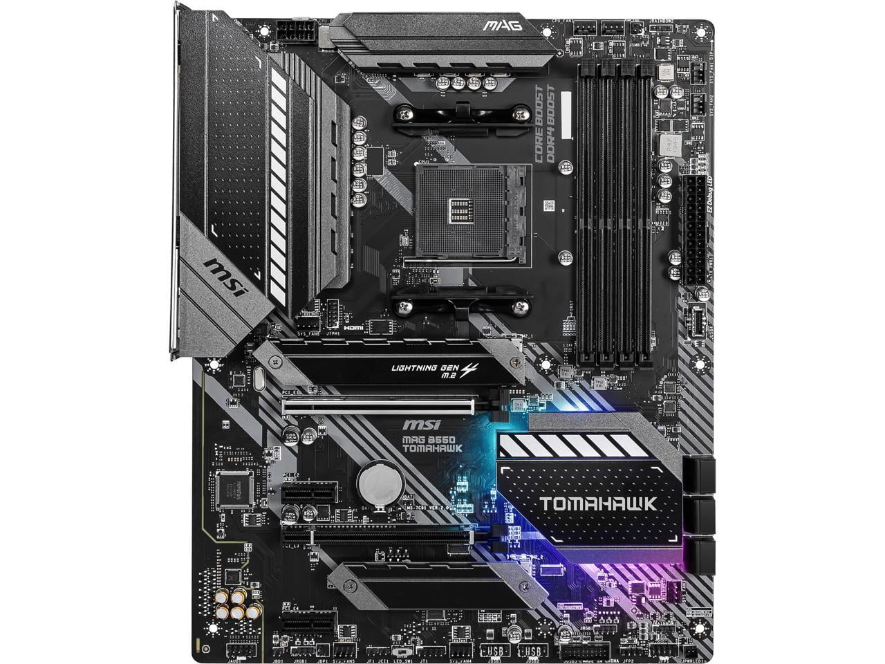  MSI MAG B550 TOMAHAWK Gaming Motherboard (AMD AM4, DDR4, PCIe  4.0, SATA 6Gb/s, M.2, USB 3.2 Gen 2, HDMI/DP, ATX, AMD Ryzen 5000 Series  processors) : Electronics