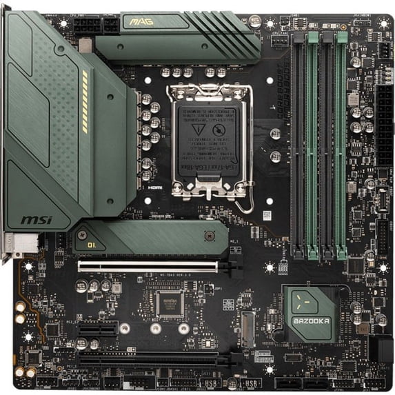 MSI MAG B660M BAZOOKA DDR4 Desktop Motherboard, Intel B660 Chipset, Socket LGA-1700, Intel Optane Memory Ready, Micro ATX