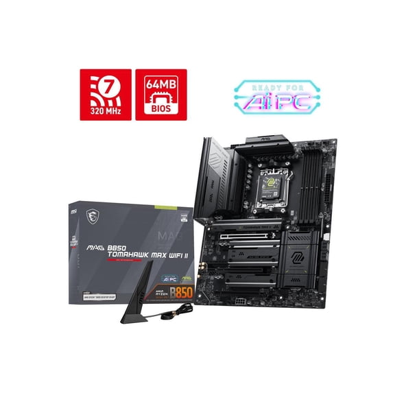 MSI MAG B850 TOMAHAWK MAX WIFI II - MAGB850TOMAHAWKMAXII - ATX Gaming Motherboard - AM5 - B850 Chipset (magb850tomahawkmaxwifiii)