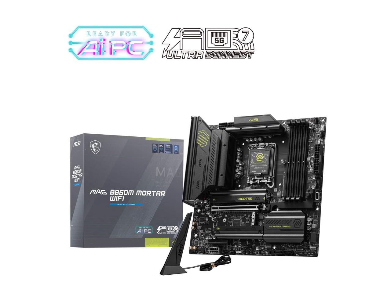 MSI MAG B860M MORTAR WIFI Gaming Desktop Motherboard - Intel B860 Chipset - Socket LGA-1851 - Micro ATX (magb860mmortarwifi)