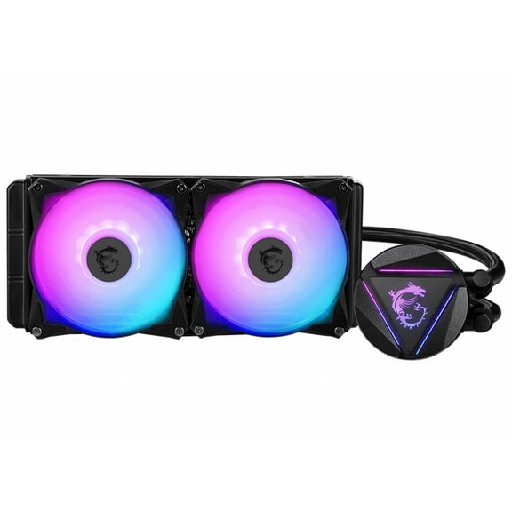 MSI MAG CoreLiquid 240R V2 AIO Liquid CPU Cooler, 240mm Radiator, Dual PWM Fans, ARGB Lighting Controlled by Software - LGA 1700/1851 / AM5/AM4 Compatible
