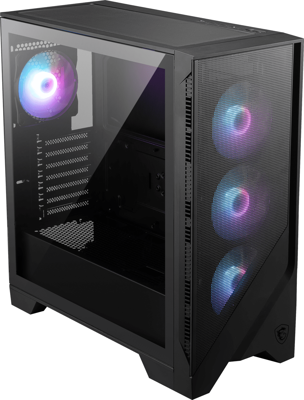 MSI MAG FORGE 321R AIRFLOW WMT ARGB Mid-Tower ATX PC Case - 4X Pre-installed Fans, High Airflow, Magnetic Dust Filter, Black