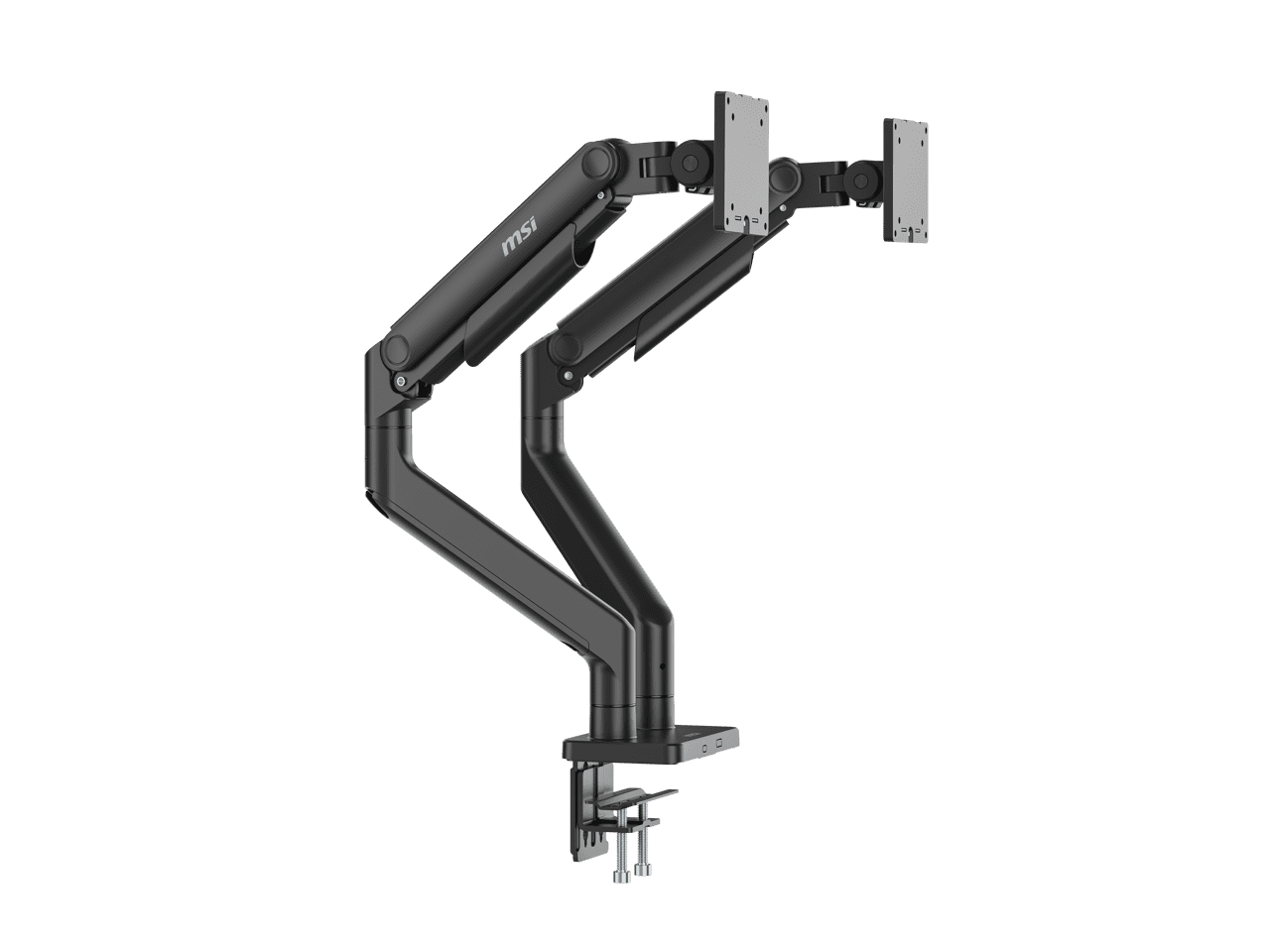 Black Adjustable Dual Monitor Spring Mount for 17-45" Screens