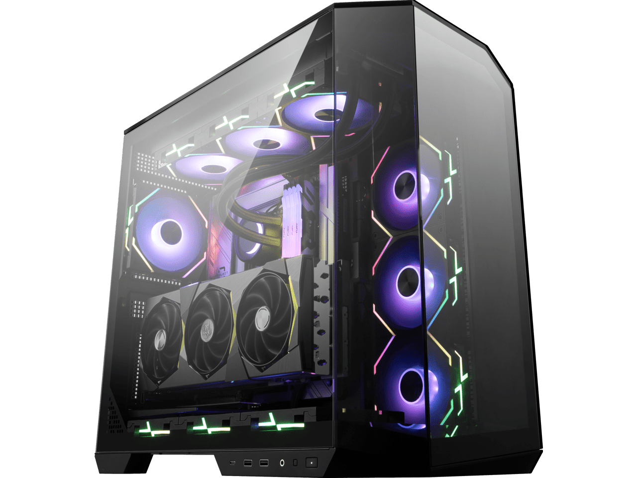 MSI MAG PANO 100L PZ Project Zero Mid Tower ATX Gaming Case, ABS Plastic, SPCC Steel, Tempered Glass, Support Back-Connect, 270-degree Panoramic Display, GPU Support Stand, Dust Filter