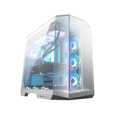 MSI MAG PANO 100L PZ White Project Zero Mid Tower ATX Gaming Case, ABS Plastic, SPCC Steel, Tempered Glass, Support Back-Connect, 270-degree Panoramic Display, GPU Support Stand, Dust Filter