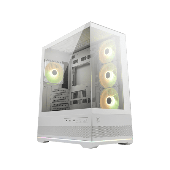 MSI MAG PANO 110R PZ WHITE Mid-Tower Chassis, 270-degree Panoramic Display, Airflow Optimization, ATX/Micro-ATX/Mini-ITX