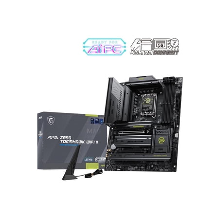 MSI MAG Z890 TOMAHAWK WIFI II Gaming Motherboard, LGA 1851, Intel Z890, Supports Core Ultra Series 2 Processors, DDR5, PCIe 5.0, M.2 Gen5, Wi-Fi 7, Bluetooth 5.4, 5G LAN, Thunderbolt 4, ATX
