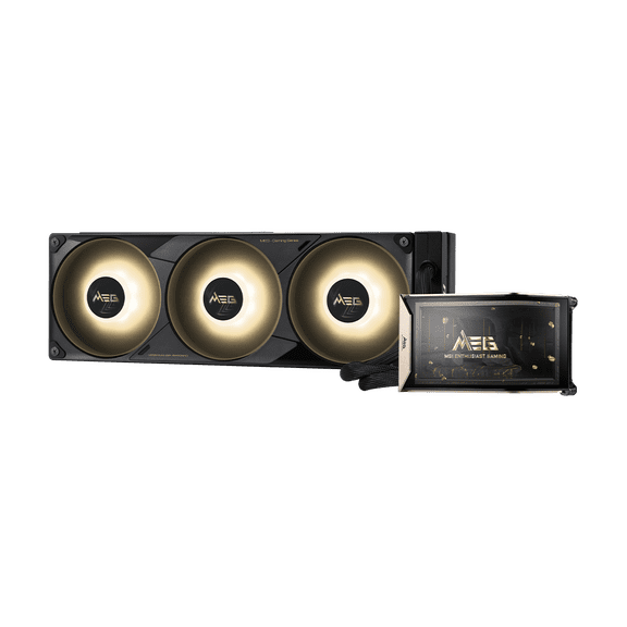 MSI MEG CORELIQUID E15 360 All-in-one CPU Liquid Cooler, Thicker 30mm Radiator, Premium Single-Frame RGB Fan Design, 6.67" 2K AMOLED Curved Display