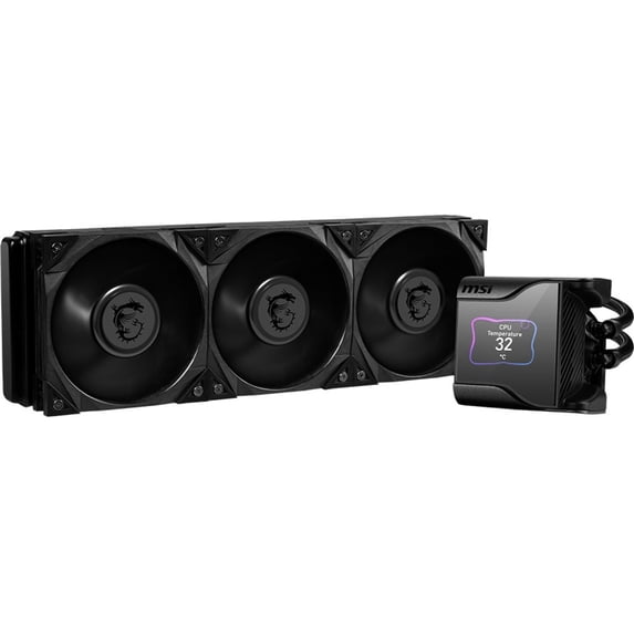 MSI MEG CoreLiquid S360 - AIO CPU Liquid Cooler - 2.4" IPS Display - LGA 1700 Ready - 360mm Radiator - Triple 120mm Silent Gale P12 Fans