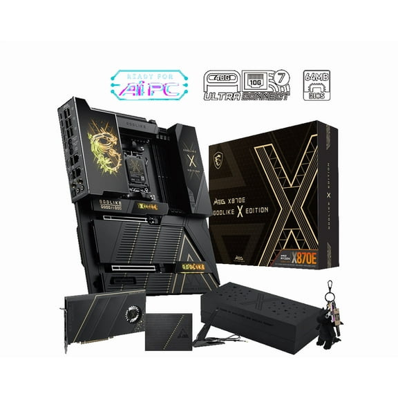 MSI MEG X870E GODLIKE X EDITION AM5 AMD X870E PCIe 5.0/4.0 USB 40/20/10/5Gbps Type C/A Wi-Fi 7 E-ATX Motherboard