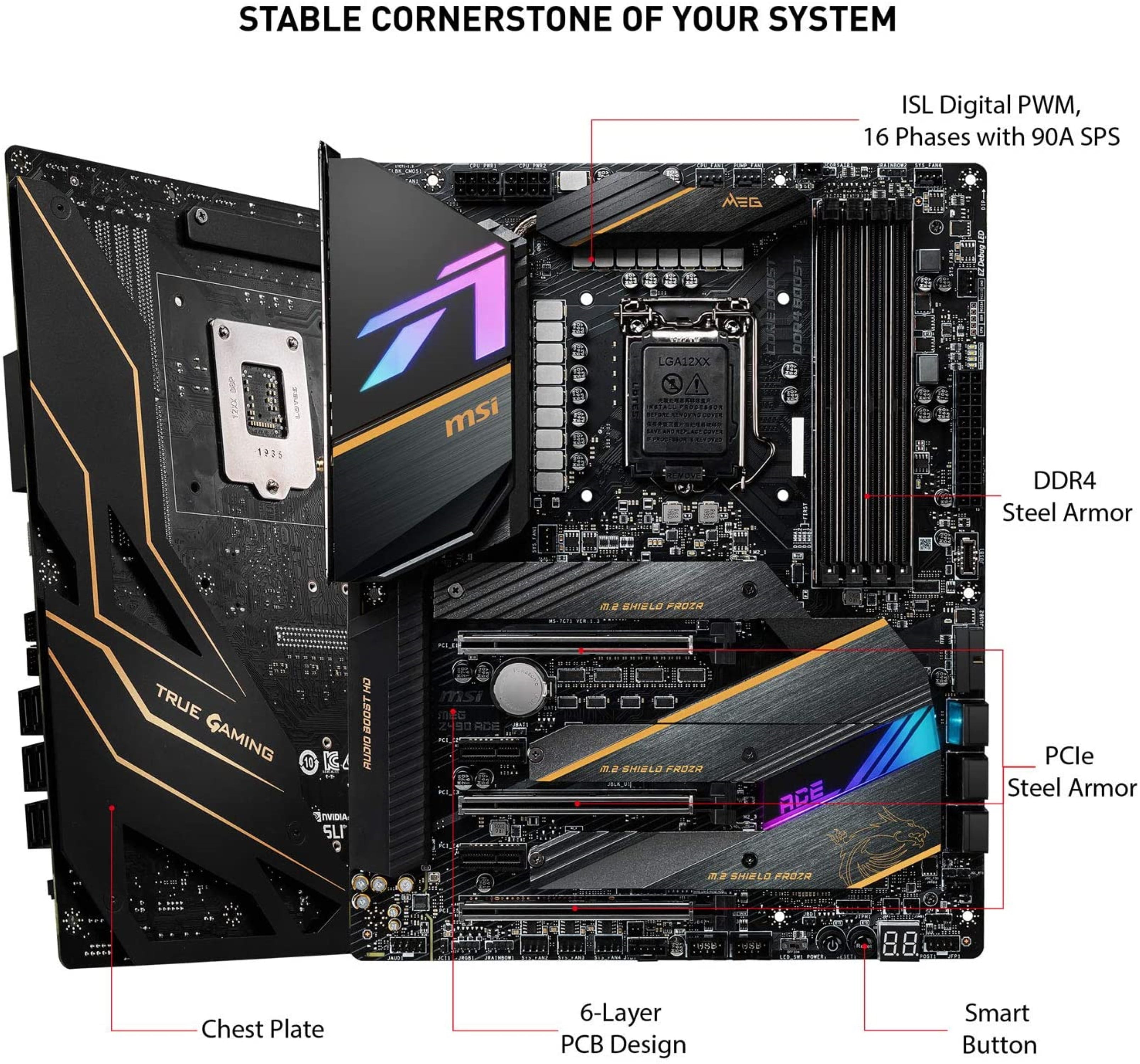 MSI MEG Z490 ACE Gaming Motherboard (ATX, 10th Gen Intel Core, LGA