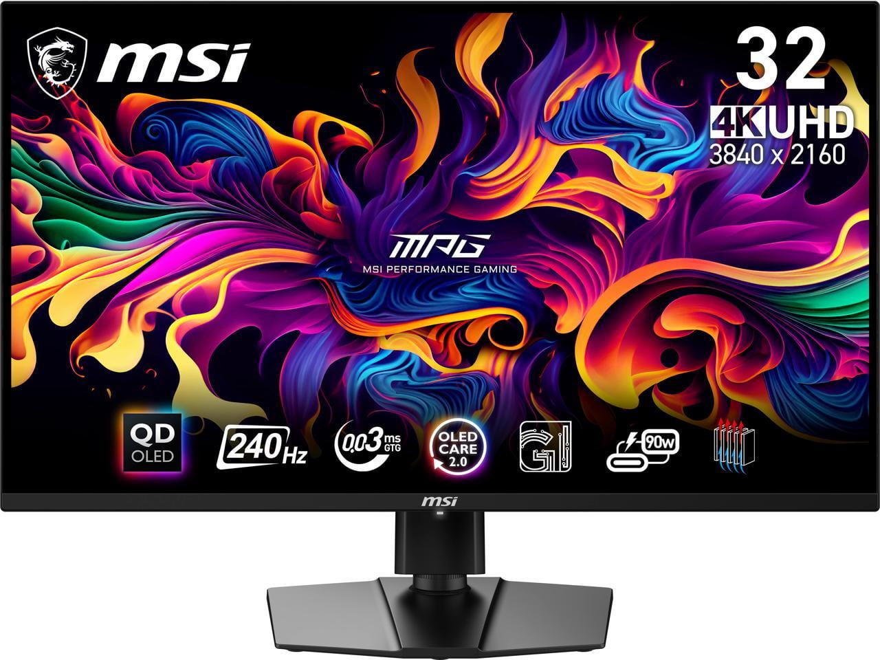 MSI MPG 321URX QD-OLED 32" Class 4K UHD Gaming OLED Monitor - 16:9 - Black - 31.5" Viewable - OLED - Quantum Dot OLED Backlight - 3840 x 2160 - 1.07 Billion Colors - Adaptive Sync - 250 Nit - 30 &m...