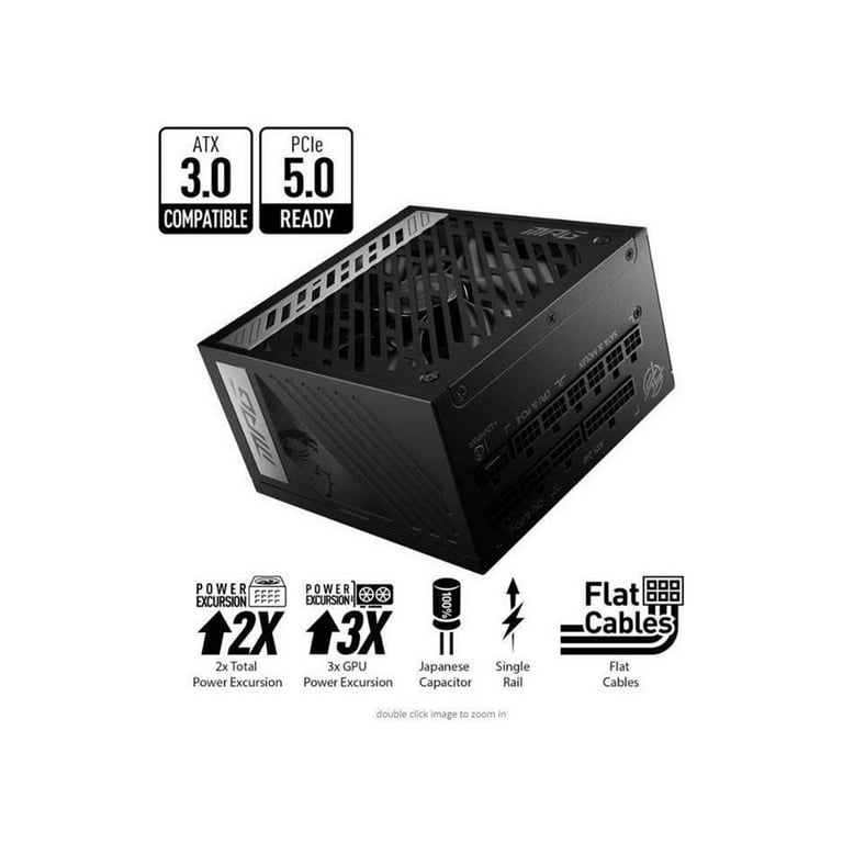 MSI MPG A850G PCIE5 Gaming Power Supply - Full Modular - 80 Plus Gold  Certified 850W - 100% Japanese 105 Degree C Capacitors - Compact Size - ATX  3.0