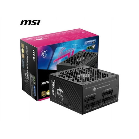 MSI - MPG A850GS PCIE5, 80+ Gold Full Modular Gaming PSU, 12V-2x6 Cable, 5080 5070 ATX 3.1 & PCIe 5.1 Ready. Embossed Jacket Cables. 850W Power Supply, 10 Year Warranty