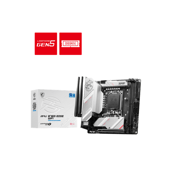 MSI MPG B760I EDGE WIFI LGA 1700 DDR5 Mini ITX Motherboard SATA 6Gb/s, 2.5Gbps LAN,Wi-Fi 6E