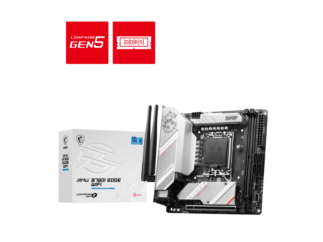 MSI MPG B760I EDGE WIFI LGA 1700 DDR5 Mini ITX Motherboard SATA