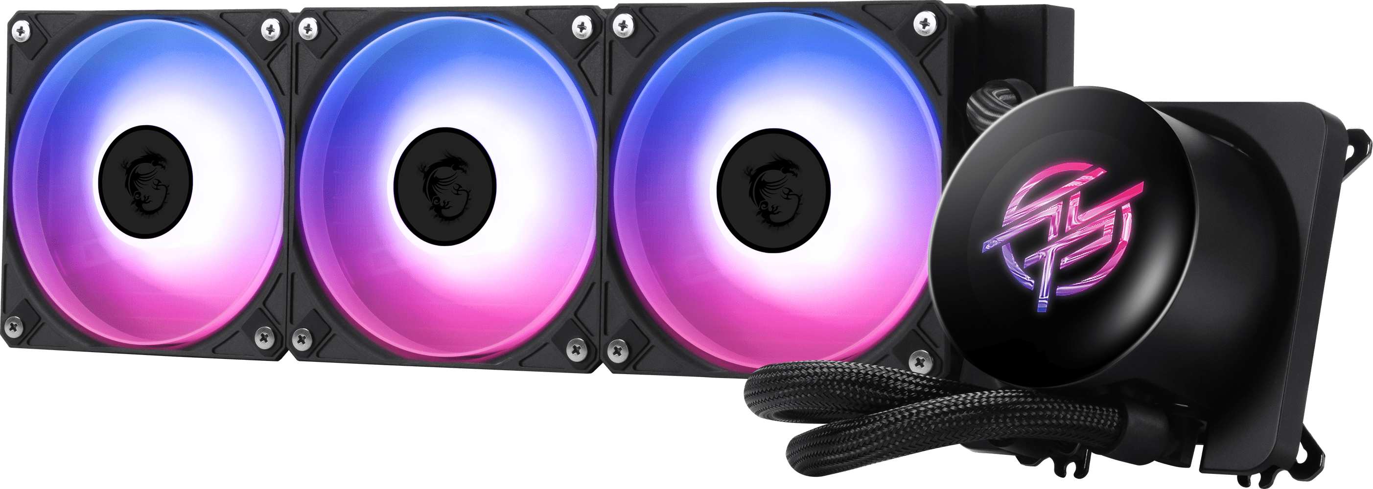 MSI MPG CORELIQUID P13 360 WMT ARGB Liquid CPU Cooler - 360mm AIO, 2.1" LCD screen, UNI Bracket, Intel AMD (LGA 1700/1851/AM4/AM5), Pre-installed Fans - Black