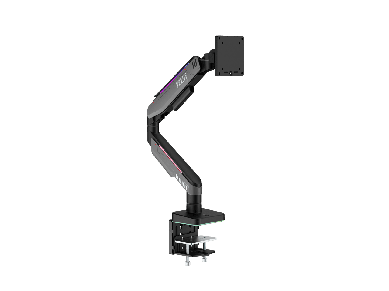 Gray Adjustable Gas Spring Single Monitor Arm for 17-49" Screens