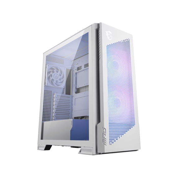 MSI MPG VELOX 300R AIRFLOW PZ WHITE PROJECT ZERO ARGB Mid-Tower Back-connect ATX PC Case - 3X Pre-installed Fans, High Airflow, 5X Removable Dust Filter, White