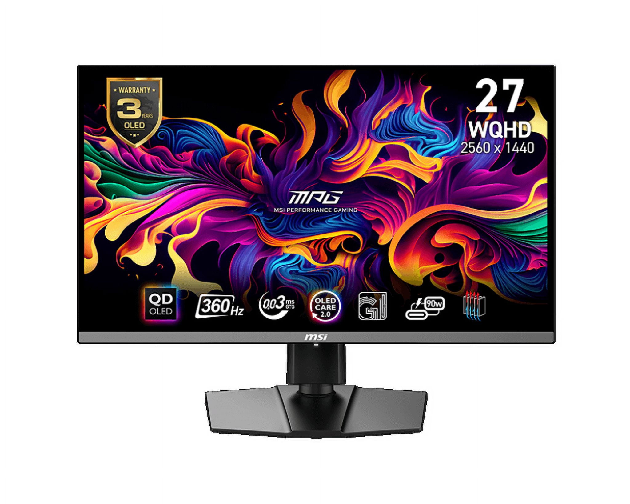 MSI MPG271QRX QD-OLED 27" Class WQHD Gaming OLED Monitor - 16:9 - Black - 26.5" Viewable - OLED - Quantum Dot OLED Backlight - 2560 x 1440 - 1.07 Billion Colors - Adaptive Sync - 250 Nit - 30 &micr...