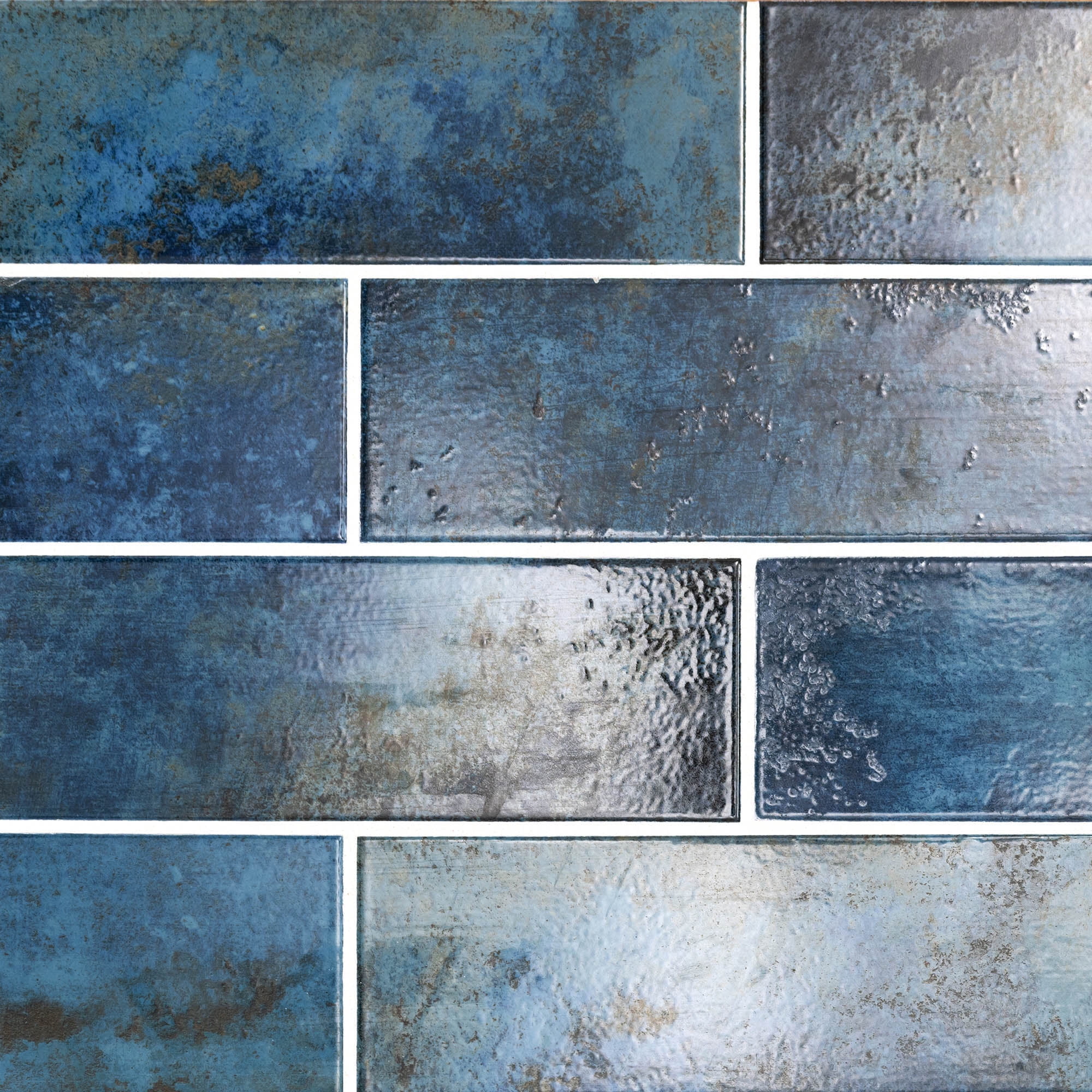 Marza 4" x 12" Glossy Blue Ceramic Subway Wall Tile