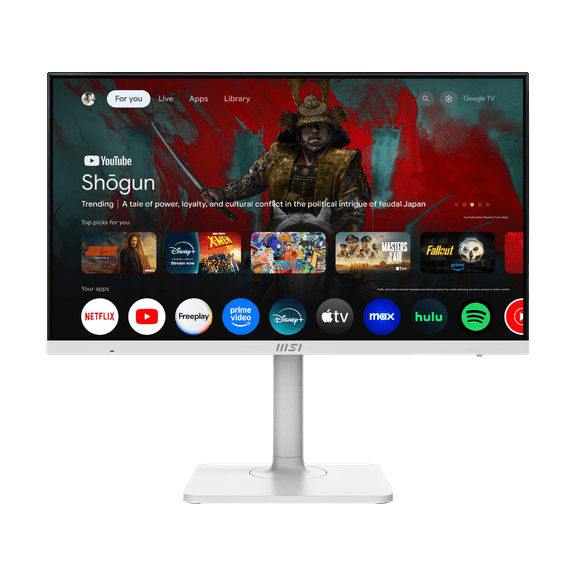 MSI Modern MD27UPSW 27-inch IPS 3840 x 2160 (UHD) Smart Monitor, 60 Hz, Adaptive-Synch, HDR Ready, HDMI, DisplayPort, USBC 65W Power Delivery, VESA Mountable, Height Adjustable, Speaker, White