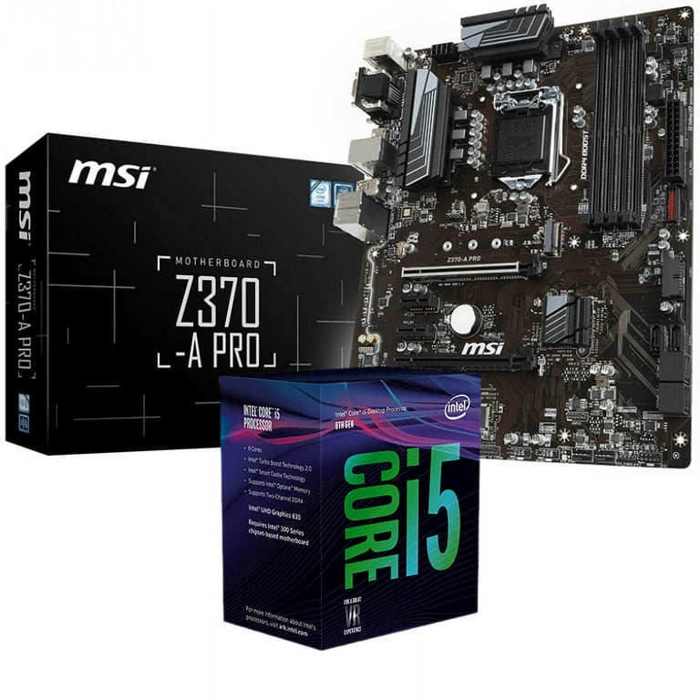 MSI Motherboard Z370-A PRO & Intel Core i5-8600K CPU