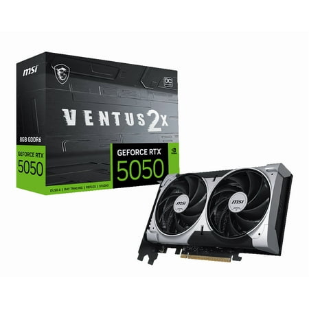 MSI - NVIDIA GeForce RTX 5050 8G VENTUS 2X OC 8GB GDDR6 PCI Express Gen 5 Graphics Card - Black