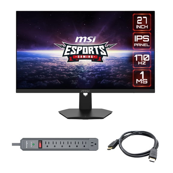 MSI Optix G274 27" Black Full HD 170Hz Gaming Monitor + HDMI Cable + Surge Strip (International Version)