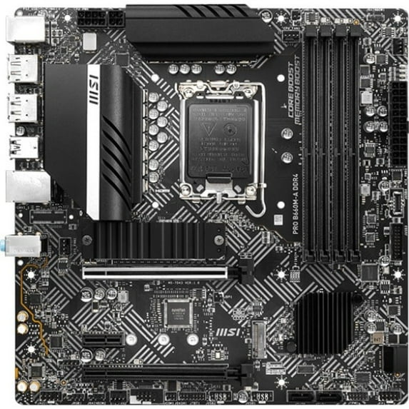 MSI PRO B660M-A DDR4 Desktop Motherboard, Intel B660 Chipset, Socket LGA-1700, Intel Optane Memory Ready, Micro ATX