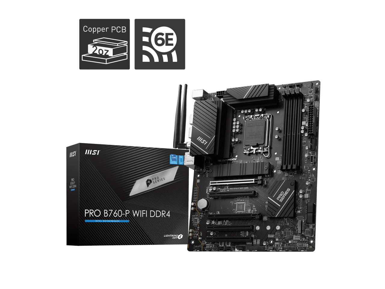 MSI PRO B760-P WIFI Gaming Motherboard, DDR4, LGA 1700 MSI PRO B760-P WIFI Gaming Motherboard, DDR4, LGA 1700