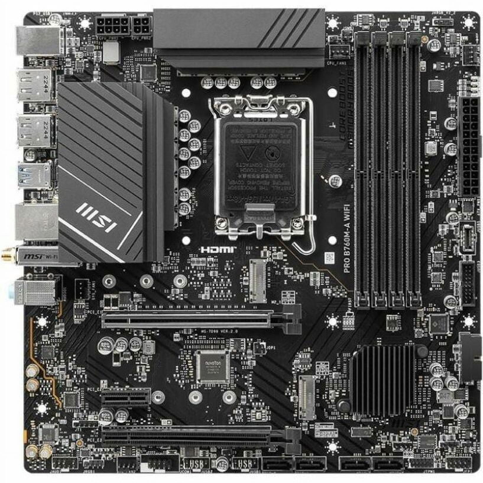 MSI PRO B760M-A WIFI Gaming Desktop Motherboard, Intel B760