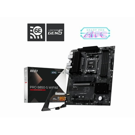MSI - PRO B850-S WIFI6E(Socket AM5) AMD B850 ATX DDR5 Wi-Fi 6E Motherboard - Black