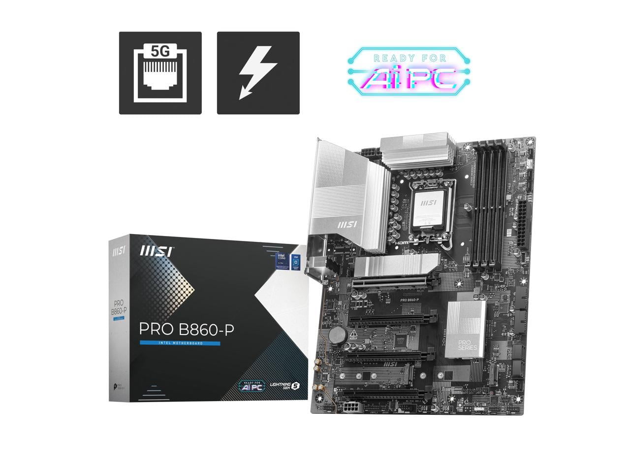 MSI Pro PRO B860-P WIFI Gaming Desktop Motherboard - Intel B860 Chipset - Socket LGA-1851 - ATX (b860pwifi)