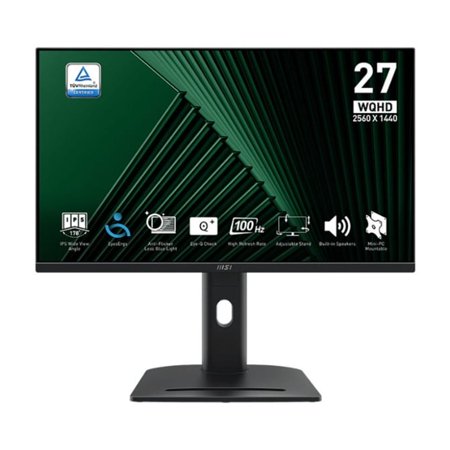 MSI PRO MP275QPG 27-Inch Professional Monitor with Built-In Speakers, Anti-Flicker, and 4-Way Adjustable Stand