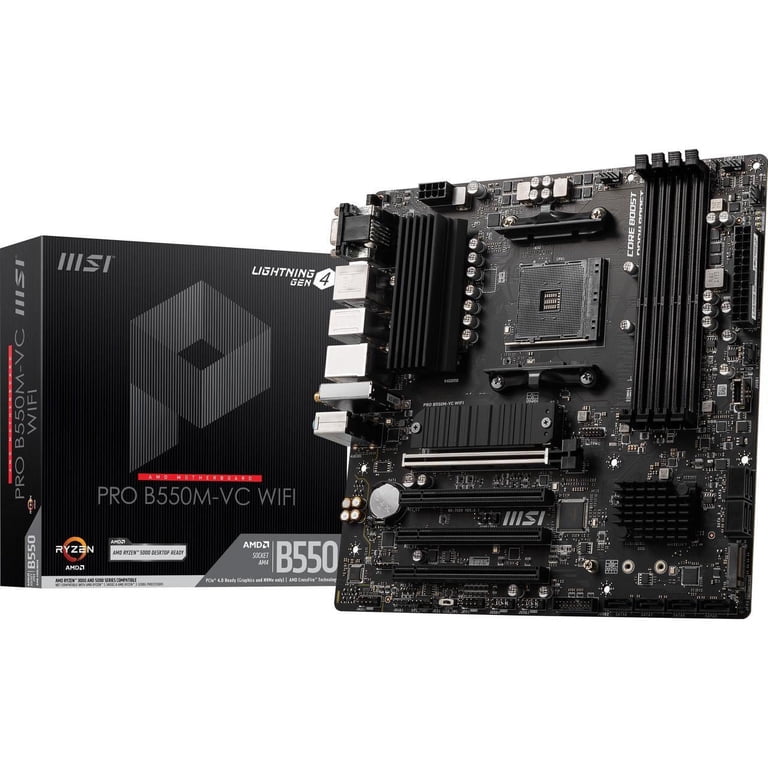 MSI PRO PRO B550M-VC WIFI AMD B550 Motherboard, AM4 Socket