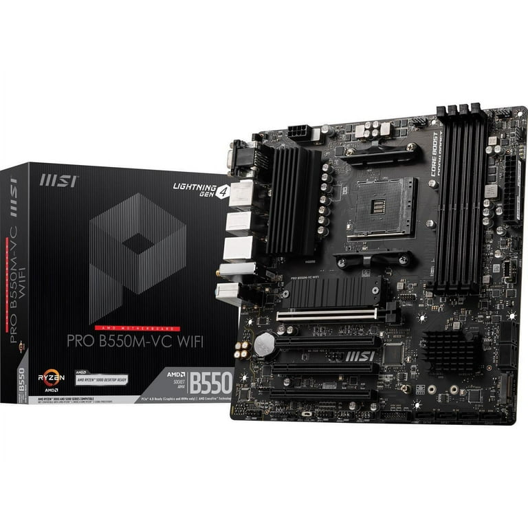 MSI PRO B550M-VC WIFI Micro ATX AMD Ryzen Motherboard, AM4 Socket, SATA 6Gb/s - Walmart.com MSI PRO B550M-VC WIFI Micro ATX AMD Ryzen Motherboard, AM4 Socket, SATA 6Gb/s - Walmart.com