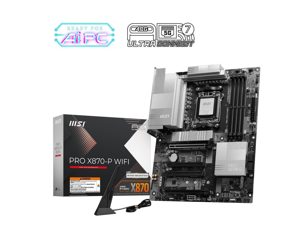 MSI X870-P WIFI Gaming Desktop Motherboard - AMD X870 Chipset - Socket AM5 - ATX (prox870-pwifi)