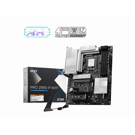 MSI - PRO Z890-P WIFI (Socket LGA 1851) Intel Z890 ATX DDR5 Wi-Fi 7 Motherboard - Black