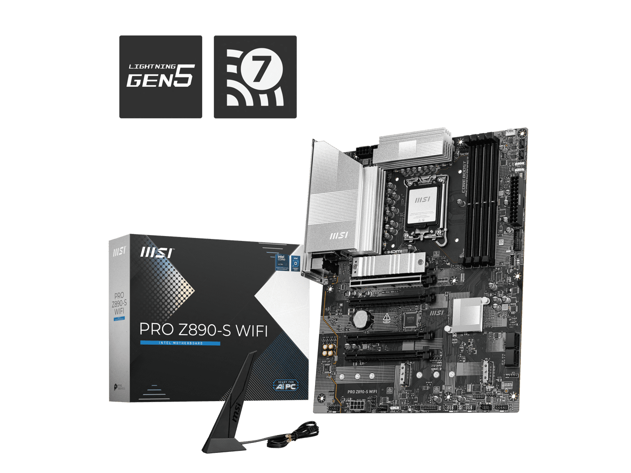 MSI PRO Z890-S WIFI LGA 1851 Intel Z890 SATA 6Gb/s ATX Motherboard