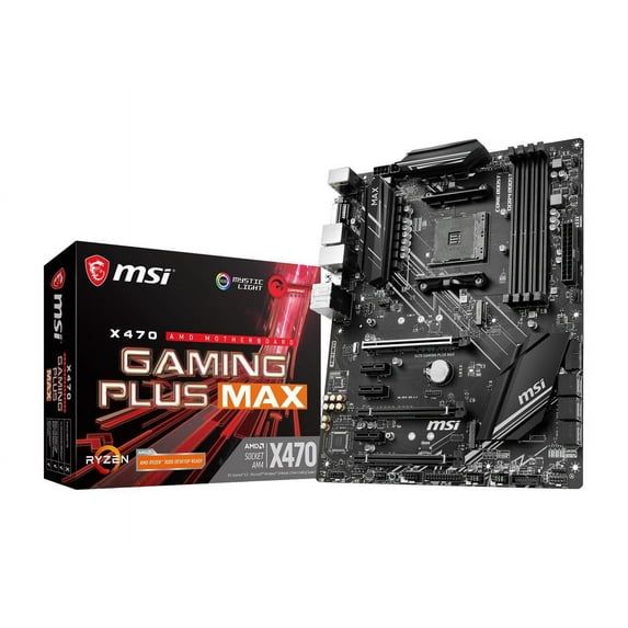 Restored MSI Performance Gaming AMD X470 Ryzen 2ND and 3rd Gen AM4 DDR4 DVI HDMI Onboard Graphics CFX ATX Motherboard (X470 GAMING PLUS Max) (Refurbished)