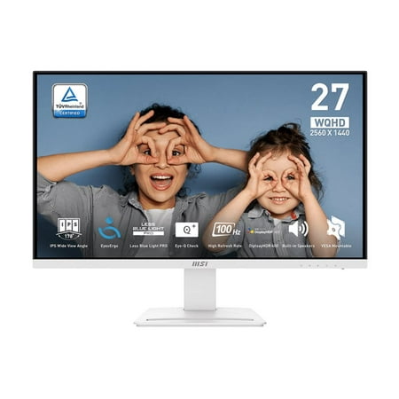 MSI - PRO MP273QW E2 27" QHD 100Hz 1ms Adaptive Sync Monitor with built-in speaker (DisplayPort, HDMI) - White